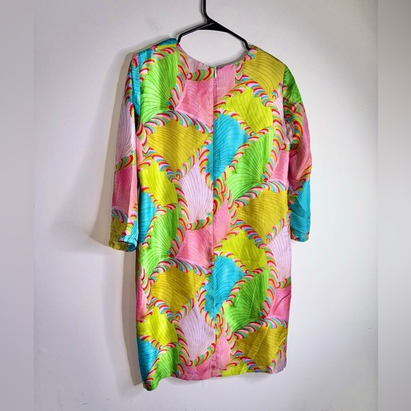 Vilagallo Multicolor Asbstract Print Silk Dress - Picture 2 of 8